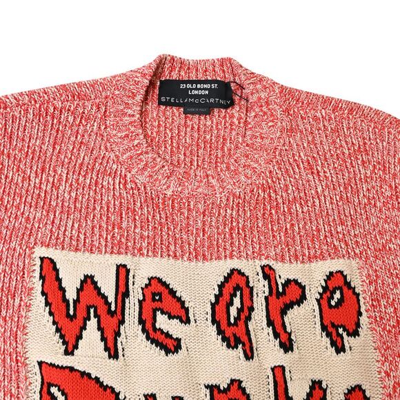 Stella McCartney x Yoshitomo Nara Intarsia Sweater In Red Organic Cotton - Picture 5 of 5